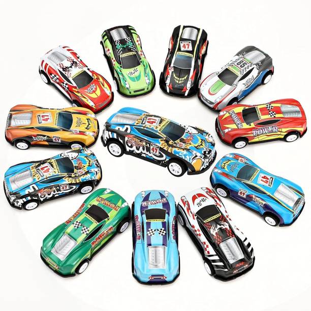 Learn With Fun Die Cast Metal Unbreakable Pull Back Car Toys for Boys Girls Kids