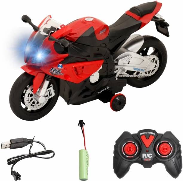 IndusBay Rechargeable Remote control RC Super Sports MotorCycle 2 Channel BIke Toy