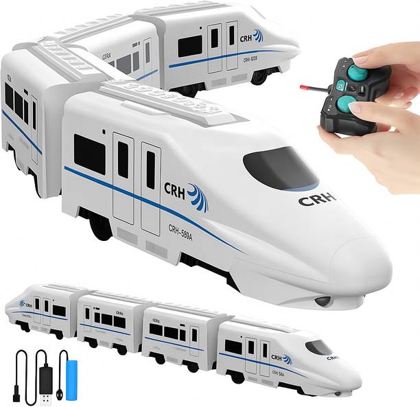 INOS Train Toy with Remote Control, Lights and Sounds, Rechargeable EMU Train Model
