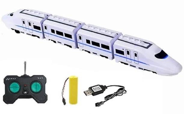 K.D Tinytots Train Set Battery Operated Rail, Remote Control Rail Vehicles for Kids
