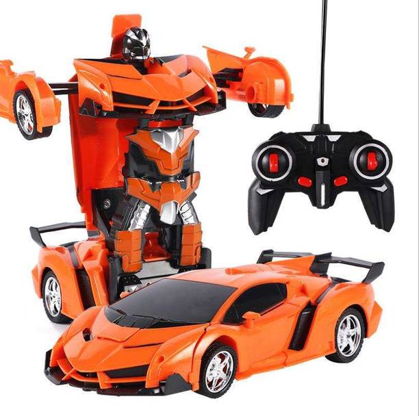 KIZZUTOYS Remote Control Transforming Robot Car 2-in-1 Conversion RC Sports Car for Kids
