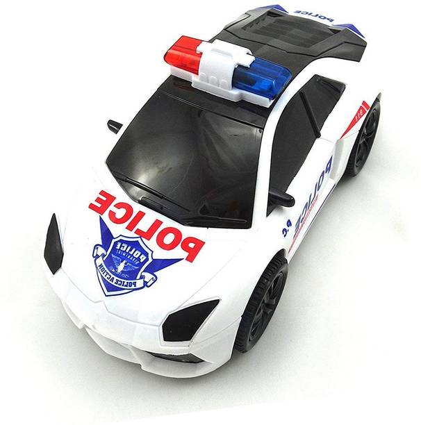 AS TRADERS Police Car with 3D Flashing Light & Sound 360 Degree Rotating P37