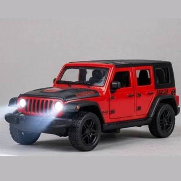 RAMSHREE Premium Die-Cast Metal Wrangler Toy Car with Lights & Opening Doors & Bonnet