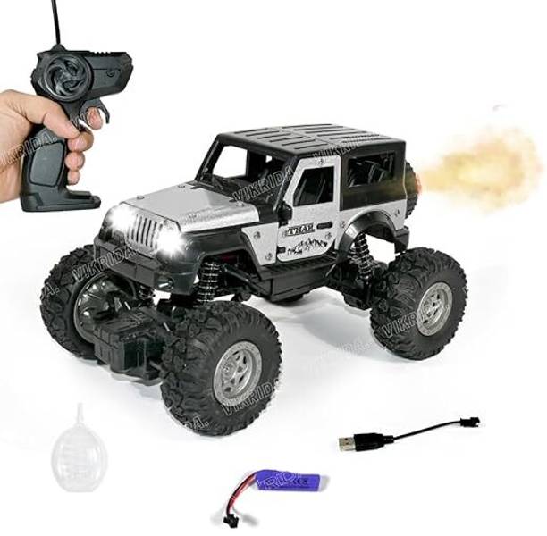 विक्रीडा Remote Control Car for Kids with Mist Smoke Effect 2 Wd Monster Truck