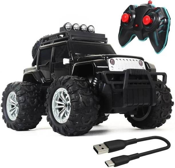Wembley Rechargeable Adventure Jeep Off Roader All-Terrain & 4 Headlight Mode RC Car