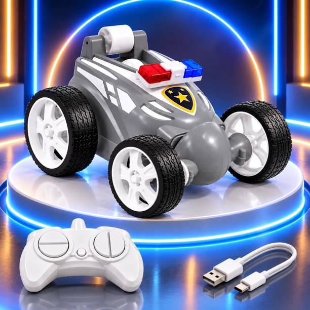Vezimon Rechargeable 360 Rotation and Rolling Stunt Car toy with Light and Siren