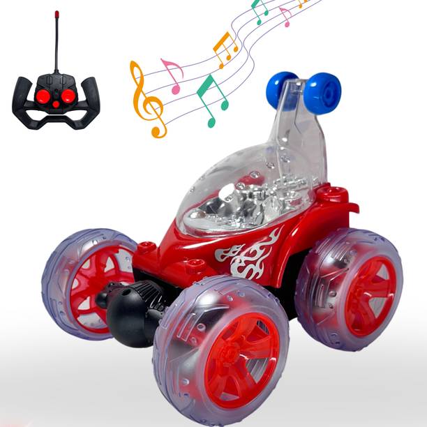 FLYSKY Remote Control Car 360 Degree Stunt Red Car| Rechargeable Car with Lights