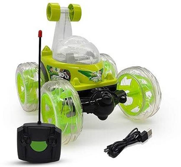 JRCLUB Remote Control RechargableTwisting Stunt Car with Music & Lights for Kids