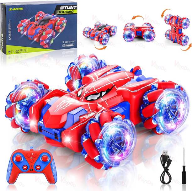 VikriDa 2.4GHz Remote Control Drift Stunt Car for Kids with 360° Rotating Spider Design