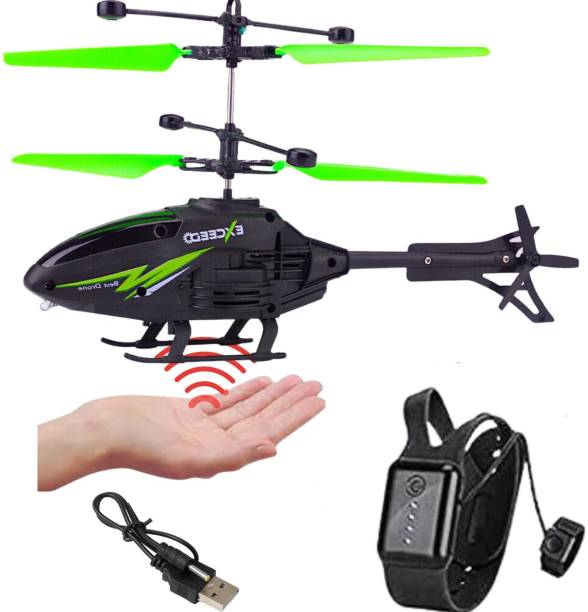 BRIJBAZAAR Flying Helicopter with Hand Induction Watch | Electronic RC Remote Control Toy