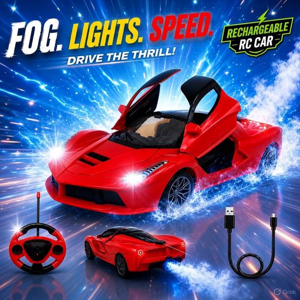 Buddynjoy Kids High Speed Rechargeable Remote Control Sports Racing Car with smoke