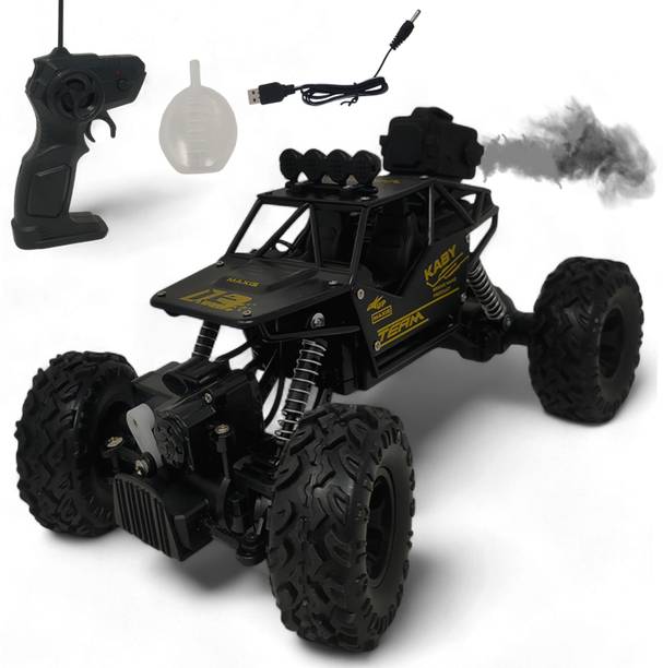 fizz 4x4 Big Black Rock Car With Fully Remote Control Car And Mist Smoke