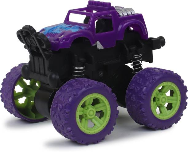 YAJNAS 360° Stunt Monster Truck Friction Powered Truck Toy, 4wd Push go Truck For Kids