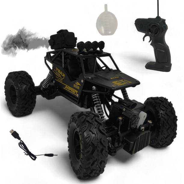 fizz Rock Car Black 4x4 With Remote Control And Smoke For Boys and Girls