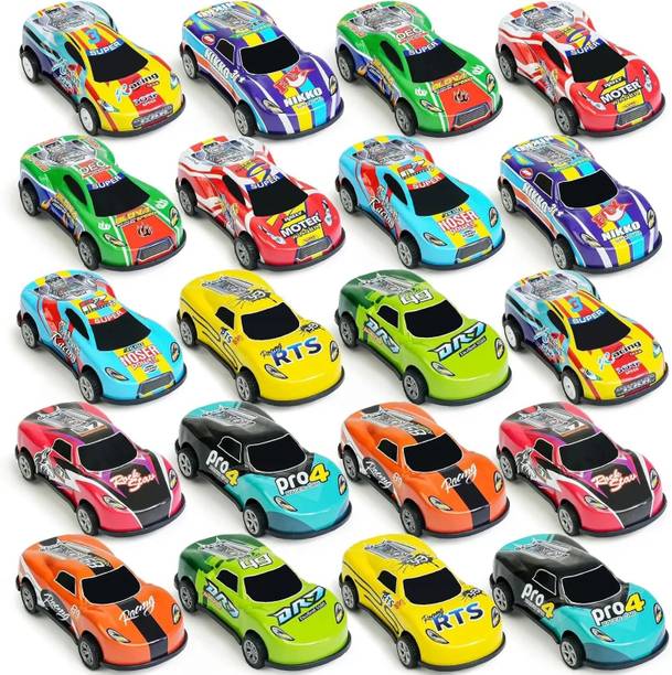 Kidzoy Unbreakable Mini Racing Pull Back Alloy Metal Diecast Car Models Set of 12