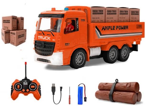 IndusBay 6 CH Rechargeable Remote control RC Cargo CarrierTruck with Head light & Music
