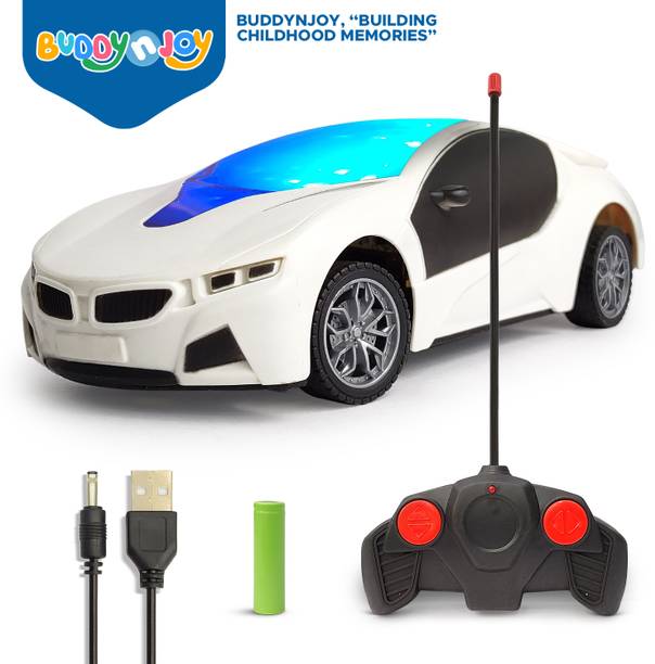 Buddynjoy 3D lighting kids high speed rechargeable remote control Car for 3+ Years