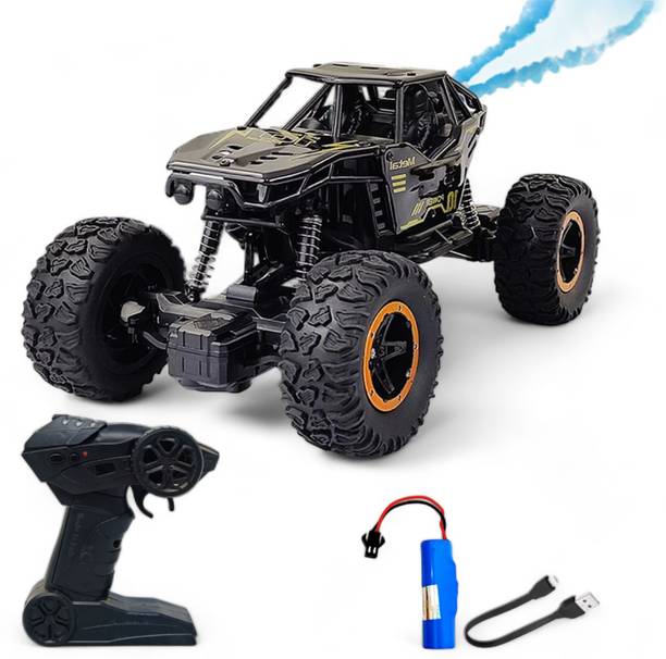 फिज़ Remote Control Metal Car for Kids with Mist Smoke Monster Truck rock crawler_KF7