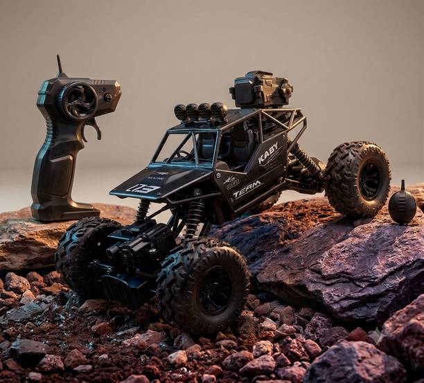 VAISHNAVIENTERPRISES Big Black Rock RC Car 4x4 Off Road with Mist Smoke Feature for Kids
