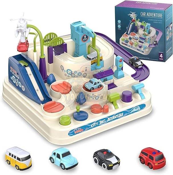 Jilani Racing Track Parking lot with Cars & Helicopter for Kid
