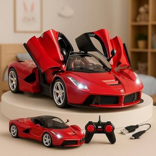 BAIRNINO Big Size Remote Control Ferrari Car with Remote Door Opening, Bright Headlight