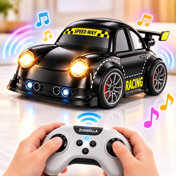 ZUNBELLA Mini 4WD RC Drift Car with Smart Sensor Lights & Music Toy for Kids