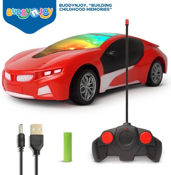 Buddynjoy 3D lighting kids high speed rechargeable remote control Car for 3+ Years