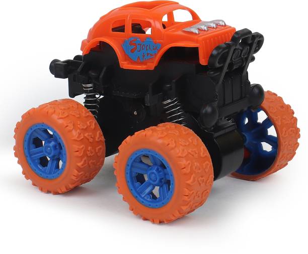 ShelfKing 360° Stunt Monster Truck Friction Powered Truck Toy, 4wd Push go Truck For Kids