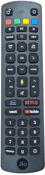 TTH Jio Fiber Set Top Box Voice Remote Replacement Voice Supported Remote Jio Fiber, Jio TV, With Voice Function, Jio TV DTH, Jio DTH Remote Controller