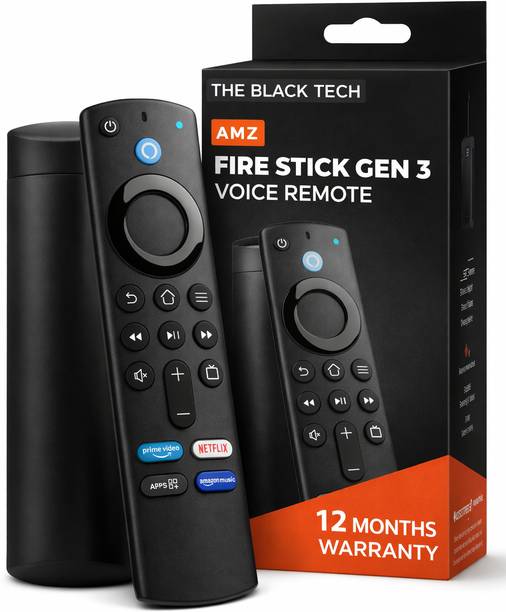 THE BLACK TECH Amaz Fire Stick 3rd gen 12MOBTHS VOICE REMOTE GEN 3RD FIRE STICK MIC REMOTE रिमोट कंट्रोलर