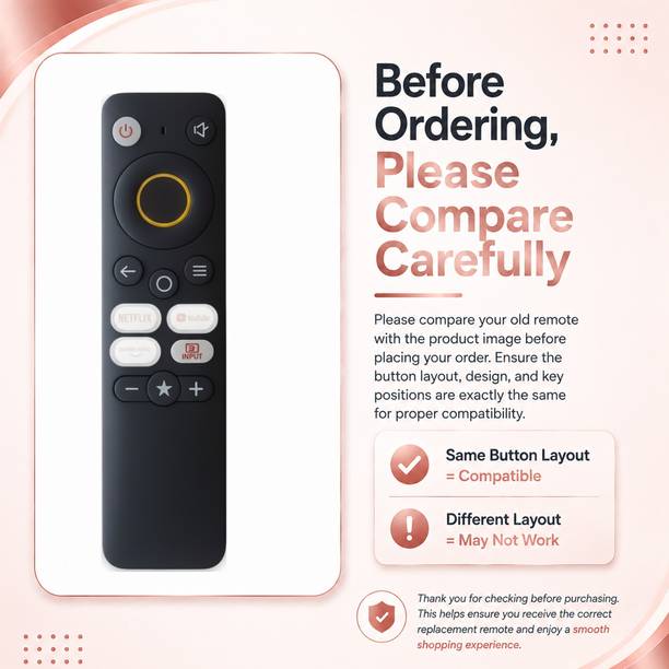 URBAN SELECT Smart LED Compatible Series  Smart Chromecast 43" Replacement Realme Remote Controller