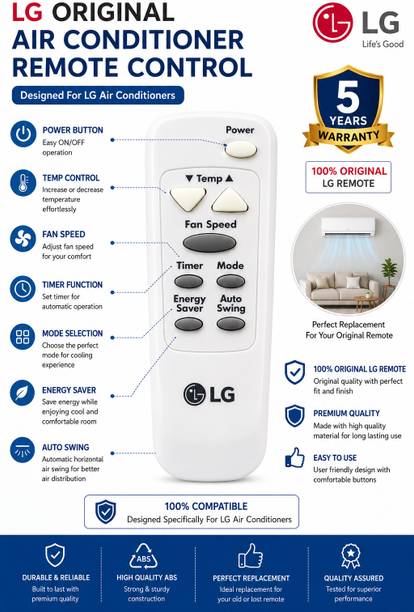 Technovate 100% Original Ac Remote Compatible with LG Window AC Models Genuine LG Remote Controller