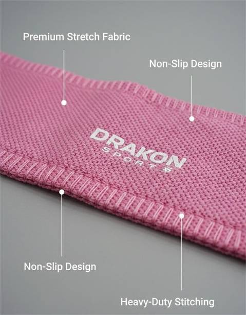 Drakon Sports Fabric Resistance Loop Band Pink(11.3–15.9 kg) for Workout & Gym Resistance Tube