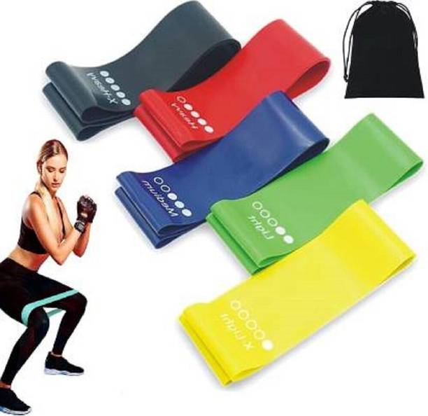 BVGR Anti Slip Fabric Resistance Loop Bands for Workout with Carrybag Resistance Tube Resistance Tube