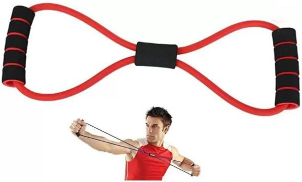 BOLDHIGH Yoga Chest Expander Latex Figure 8 Shape Yoga Fitness Workout Toning Resistance Tube