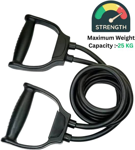 Fitness Scout Double Toning Tube Resistance Exercise Band with Comfortable Handles Resistance Tube