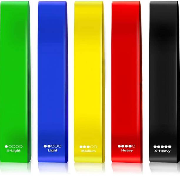 HBD SALES Resistance Loop Belt Exercise, Heavy Workouts for Men & Women [Set of 5- 1 Piece] Resistance Tube