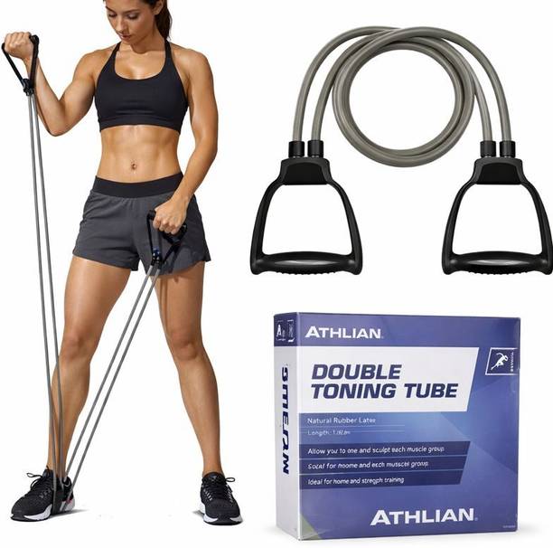 Athlian Double Toning, Exercise & Stretching Band For Men & Women Workout Resistance Tube