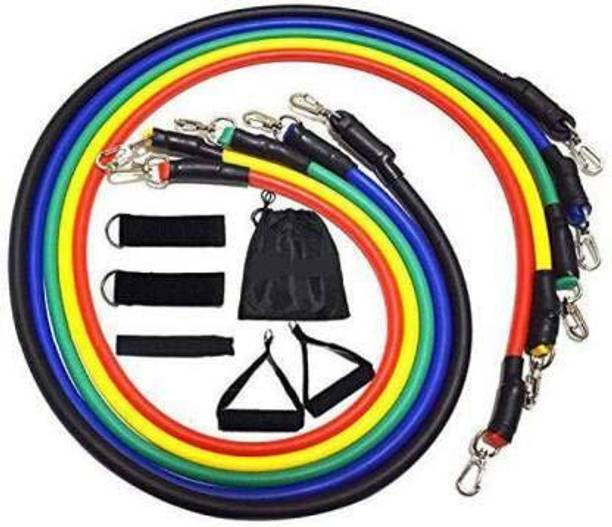 Buyerzone Resistance Bands Set with Travel Pouch, Foam Handles, Door Anchor, Ankle Strap Resistance Tube