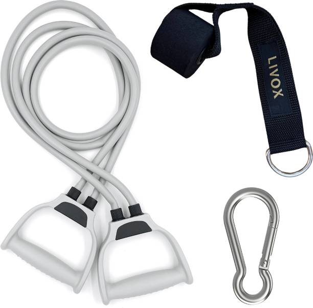 LIVOX Resistance Tube with Handles, Door Anchor & snap hook for Home Workout Resistance Tube