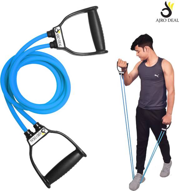 AJRO DEAL Double Resistance Toning Tube Exerciser D Handle Resistance Tube Resistance Tube