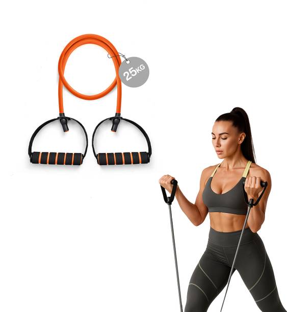 Wiselife Adjustable Resistance Bands with Handles for Exercise (25 kg Orange) Resistance Tube