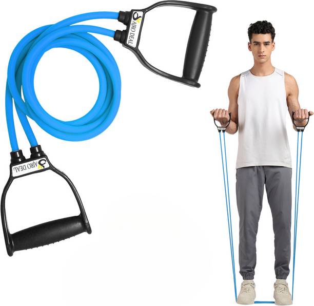 AJRO DEAL Double Resistance Toning Tube Exerciser D Handle Resistance Tube Resistance Tube