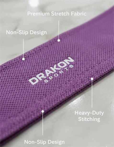 Drakon Sports Fabric Resistance Loop Band Purple(18.14–22.68 kg) for Workout & Gym Resistance Tube