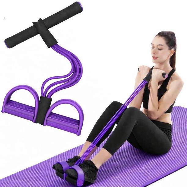 Trilltoyo Yoga Pedal Puller 4 Tube Resistance Band Tummy Exercise Trainer Set Resistance Tube