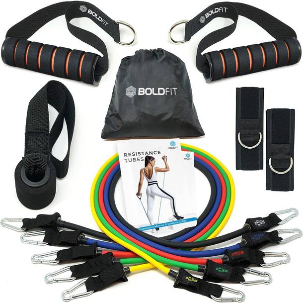 BOLDFIT Set For Men Women Gym Workout Equipment For Exercise Stretching रेजिस्टेंस ट्यूब