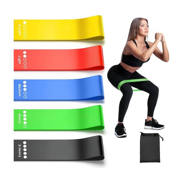 Fitnesstricks Resistance Bands Set for Men and Women, Pack of 5 Different Levels Elastic Band Resistance Tube