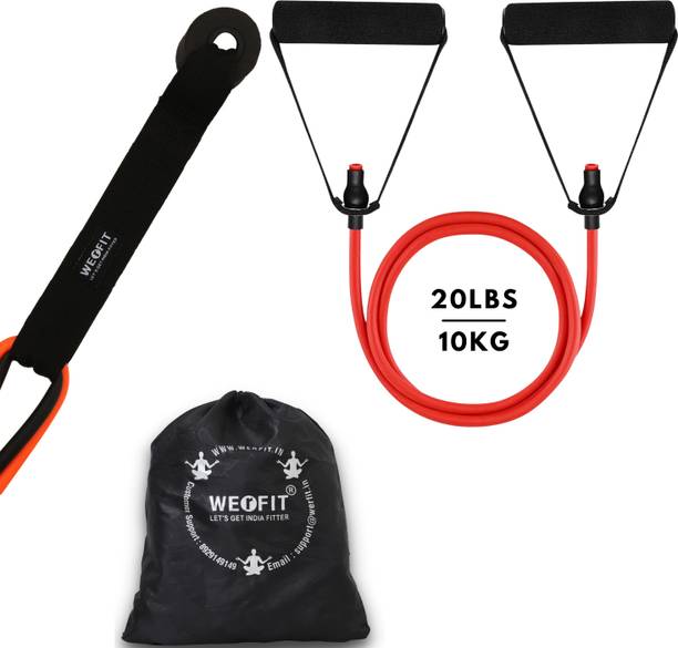 WErFIT Resistance Band & Tube For Complete Workouts (20 LBS) With Carry Bag & Door Anchor Resistance Tube