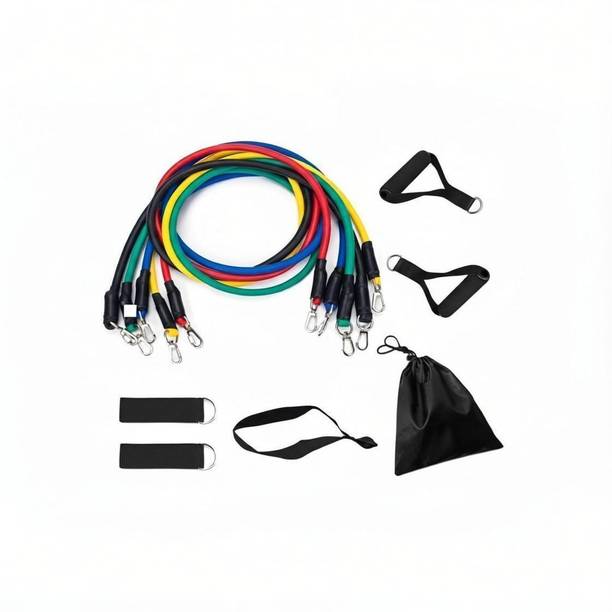 xwipe Gym Power Resistance Band Set for Workout 112x02x02 CM 11 Pieces (RB-11) Resistance Tube