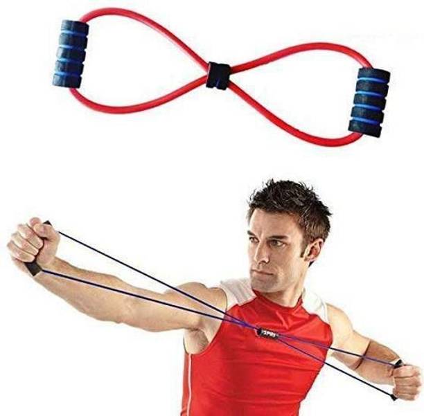 LOF Chest Expander Resistance 8 Type Muscle Chest Expander Rope- Multi Color Resistance Tube